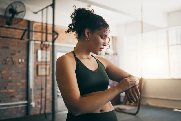 Woman preparing for workout