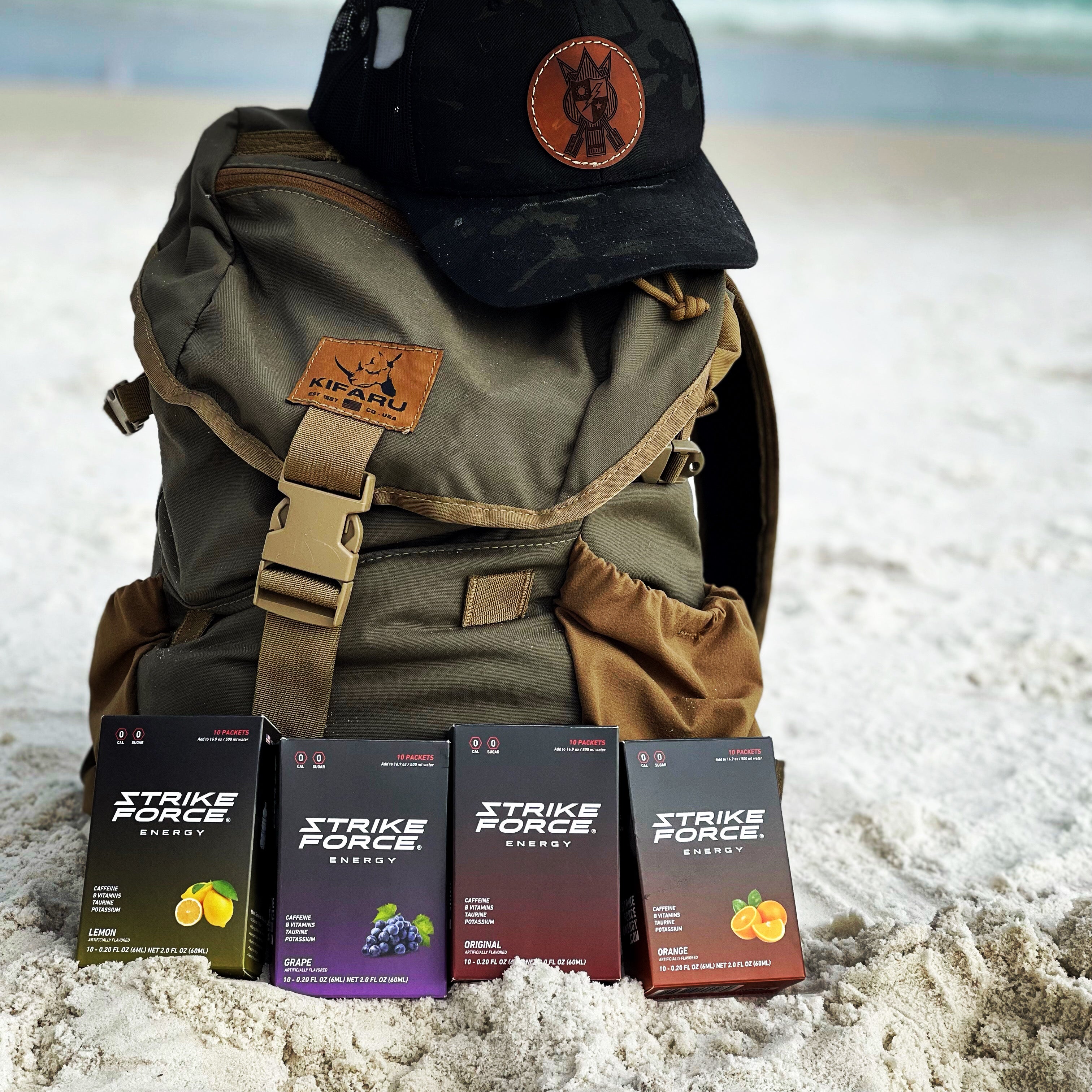 Beach Backpack with 10 count boxes
